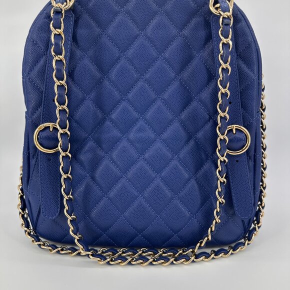 Chanel Caviar Quilted Large CC Day Backpack Blue main image 11